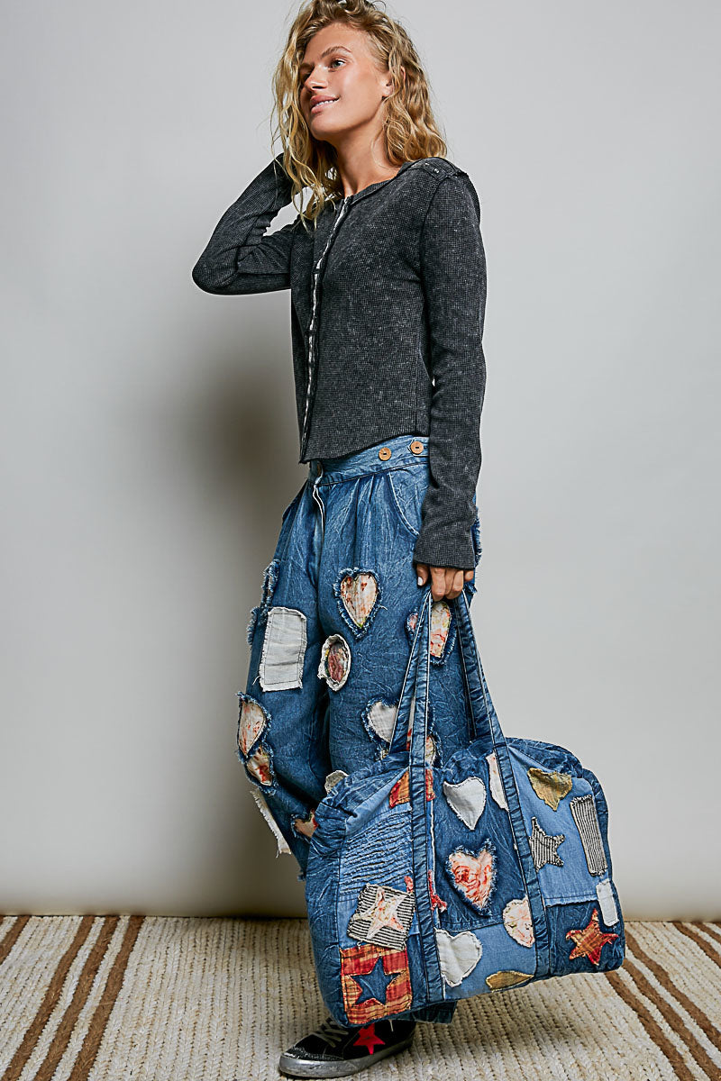 Patched In Love Denim Tote