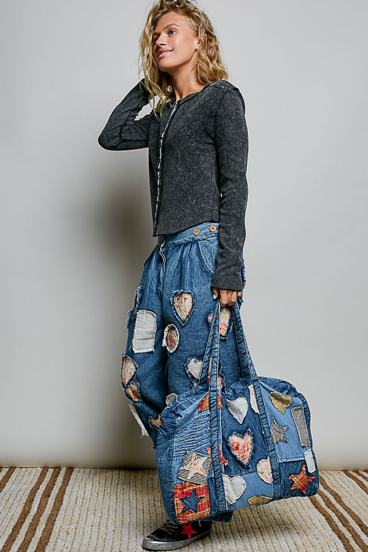 Patched In Love Denim Tote