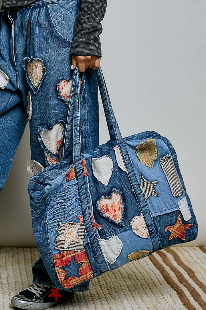 Patched In Love Denim Tote
