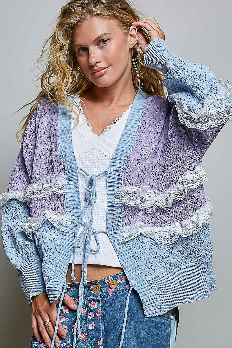 Lavender Breeze Lace Cardigan