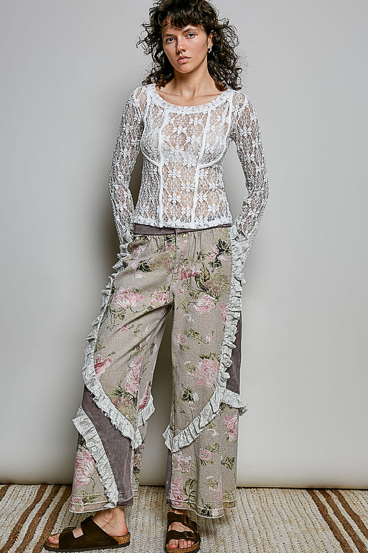 Enchanted Floral Plum Pants