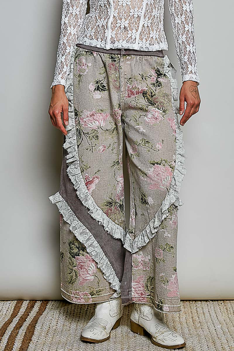 Enchanted Floral Plum Pants
