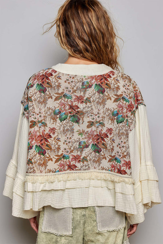 Tapestry Open Front Cardigan