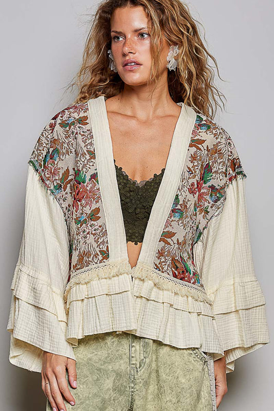 Tapestry Open Front Cardigan
