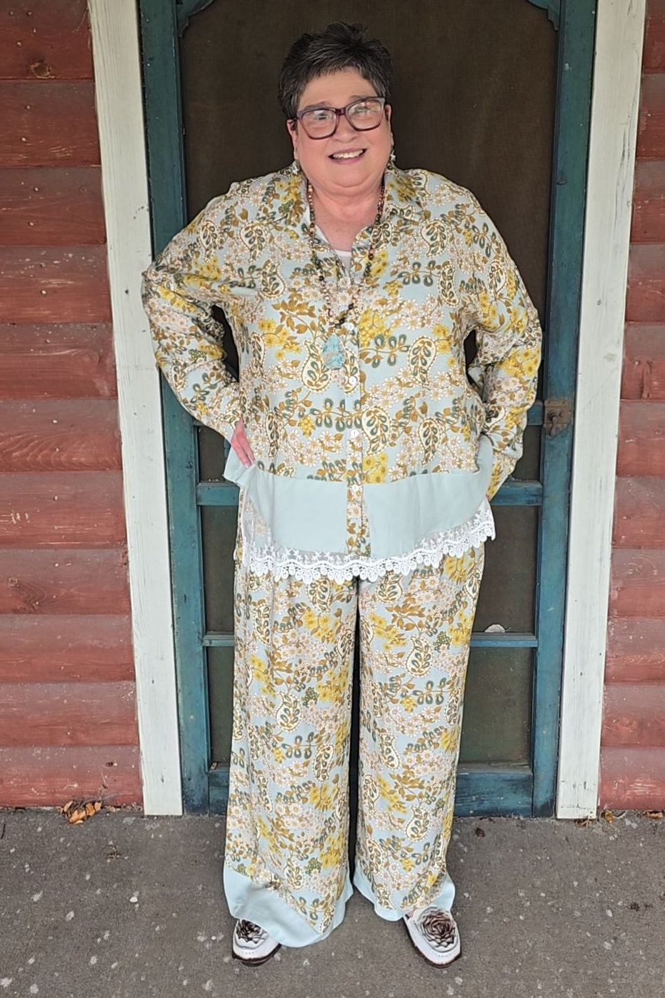 Golden Fern Floral Pants