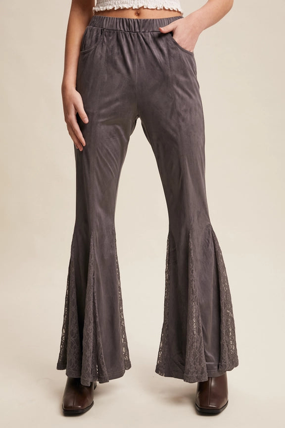Smoky Lace Charcoal Flare Pants