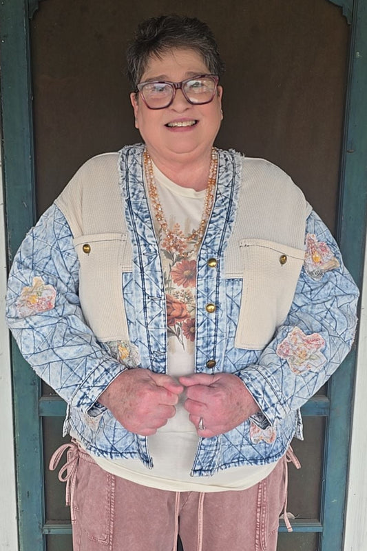 Oatmeal And Denim Jacket