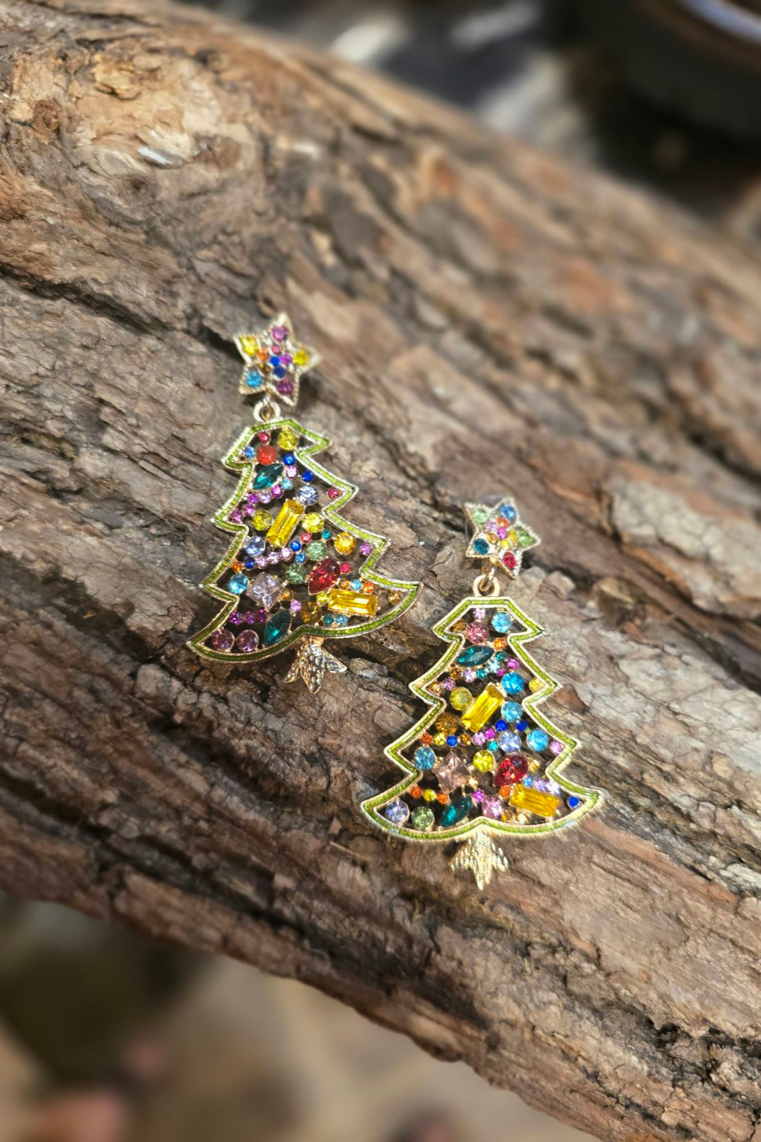 All The Colors Christmas Tree Earrings