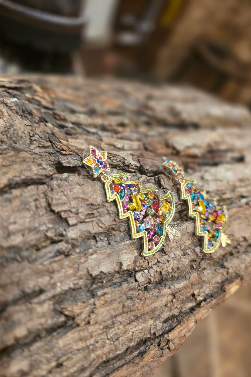 All The Colors Christmas Tree Earrings