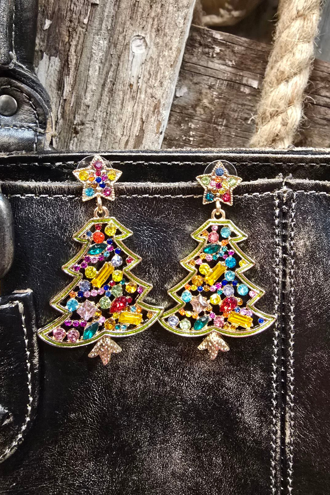 All The Colors Christmas Tree Earrings
