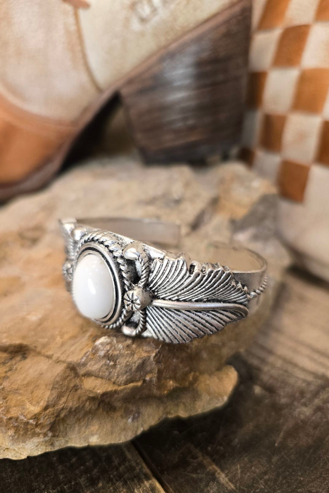 White Turquoise Cuff Bracelet
