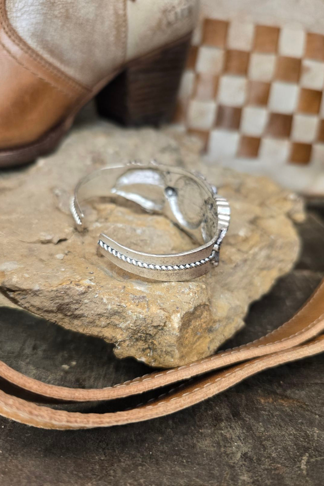 White Turquoise Cuff Bracelet