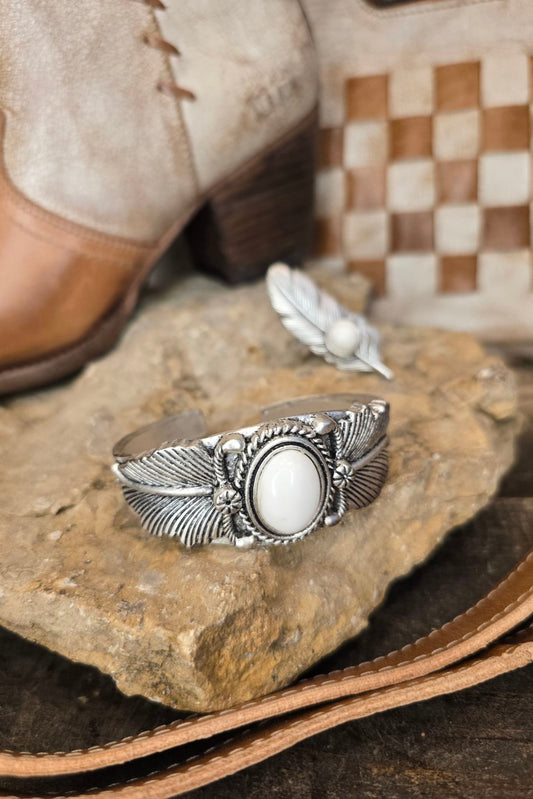 White Turquoise Cuff Bracelet