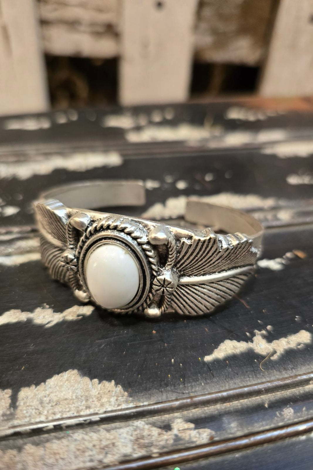 White Turquoise Cuff Bracelet