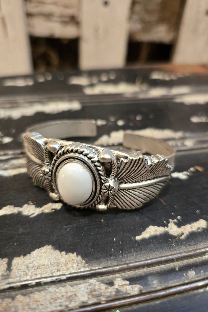 White Turquoise Cuff Bracelet