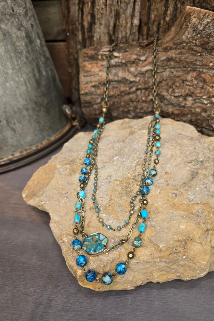 Janet Turquoise Magnetic Necklace Bracelet Combo