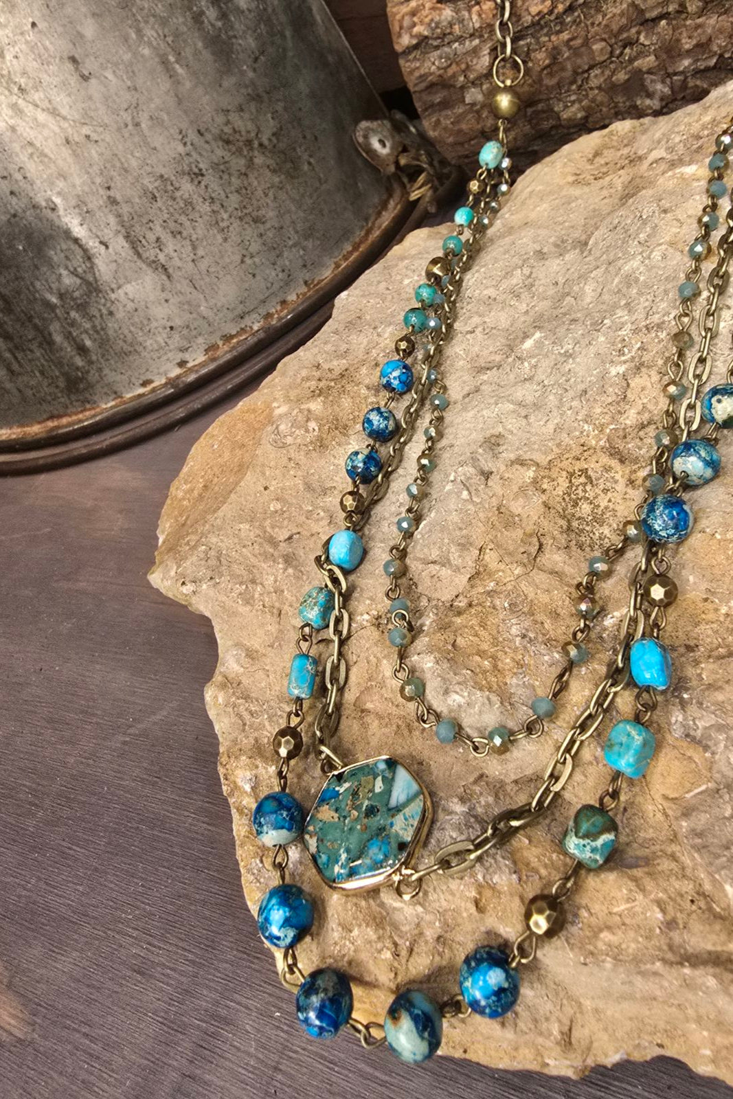 Janet Turquoise Necklace Bracelet Combo