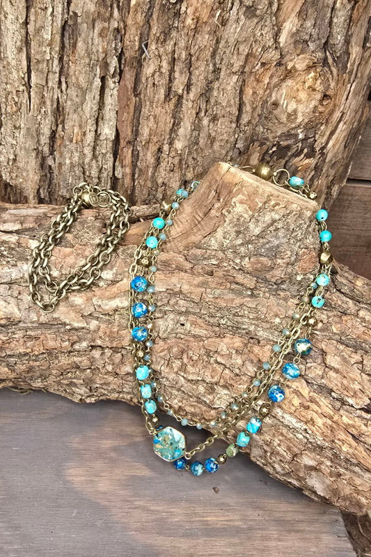 Janet Turquoise Necklace Bracelet Combo
