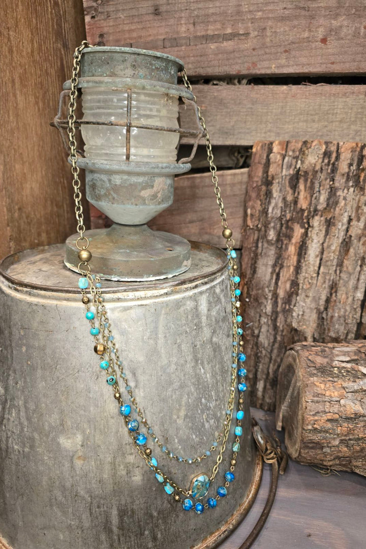 Janet Turquoise Magnetic Necklace Bracelet Combo