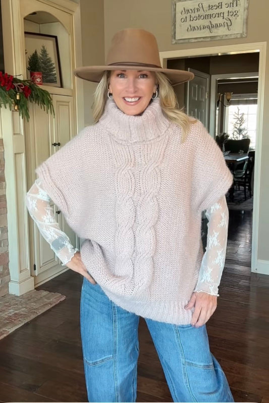 Rosy Taupe Knit Sweater