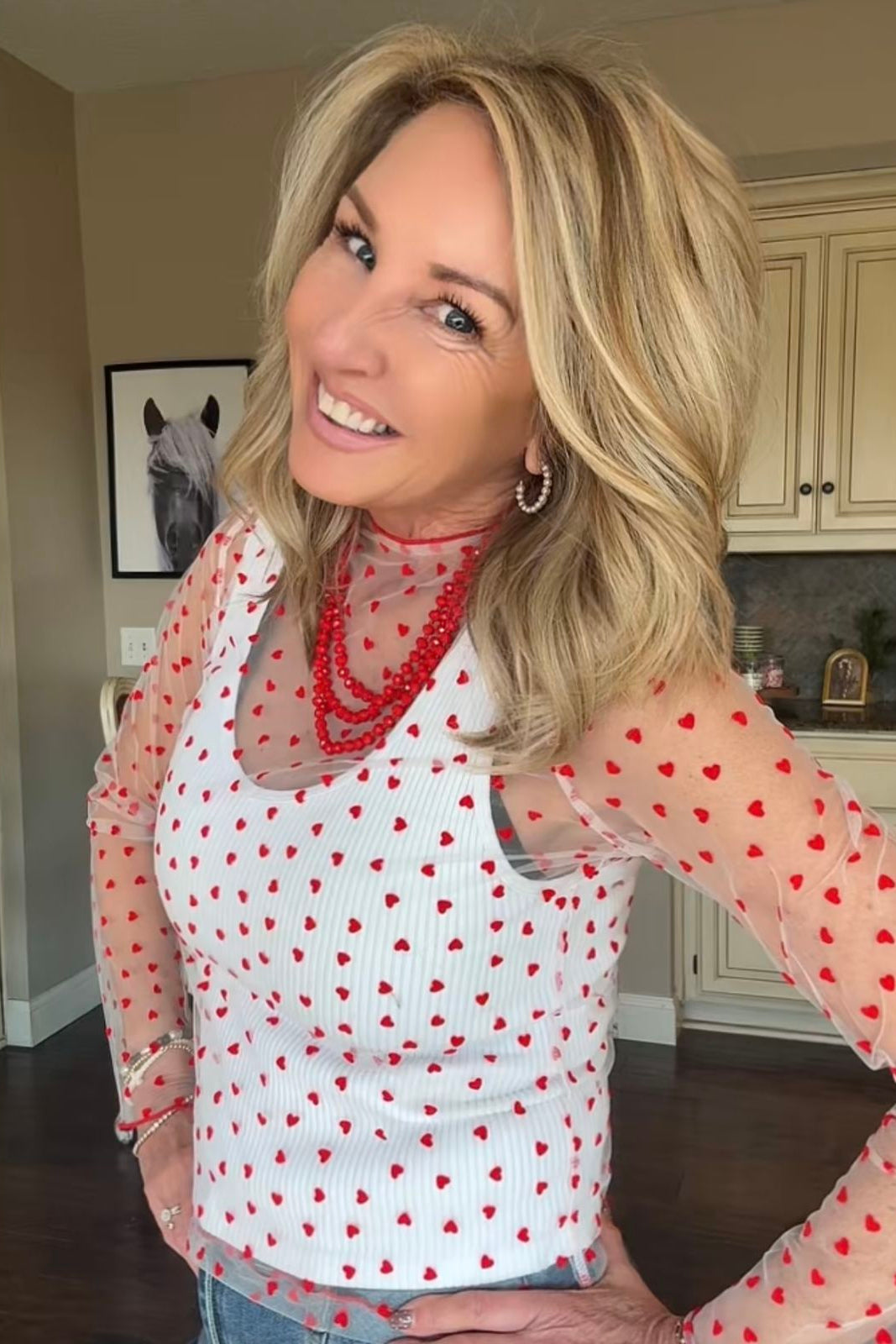 Lighthearted Mesh Layering Top