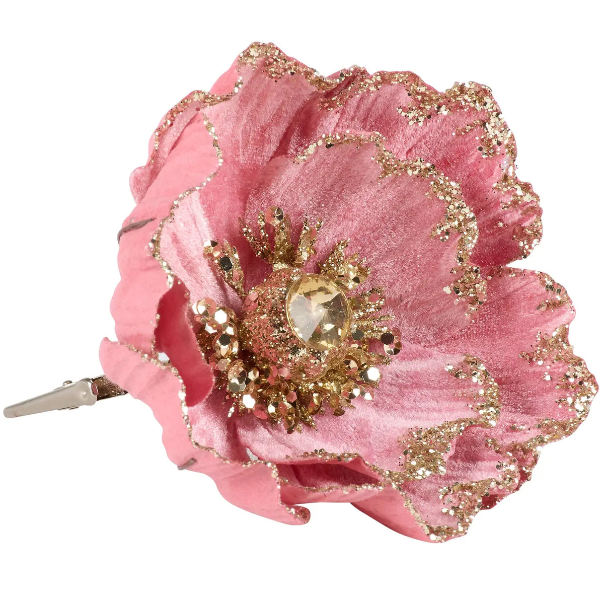 Dark Pink Flower Clip