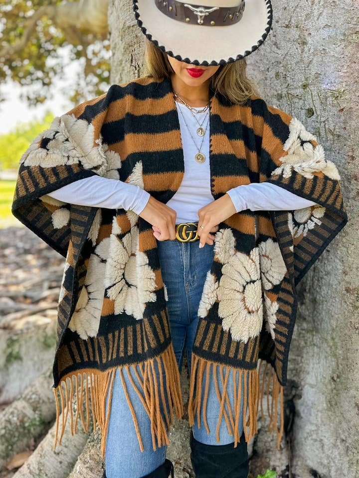 Saddle &amp; Trail Fringe Poncho