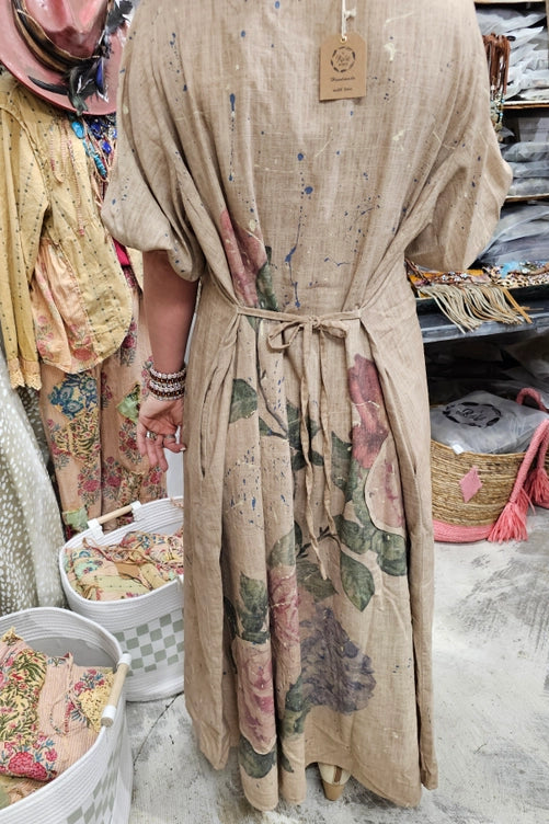 Chateau Rose Linen Dress