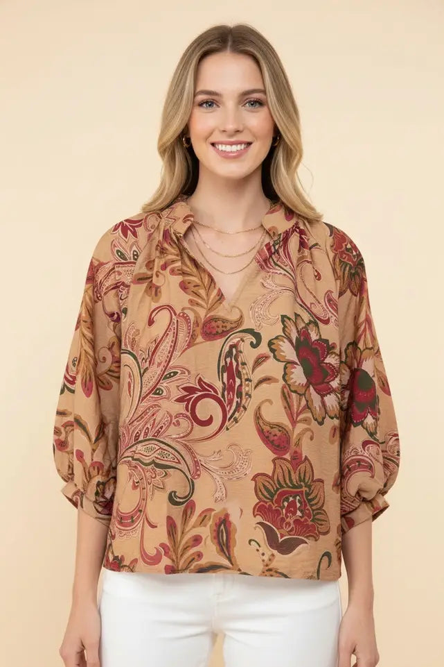 Canyon Ridge Floral Blouse