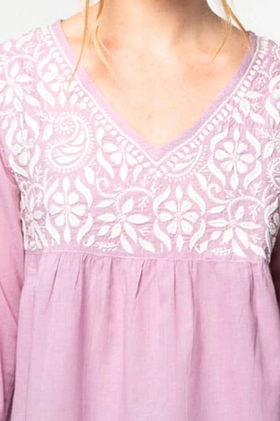 Lilac Garden Cotton Top