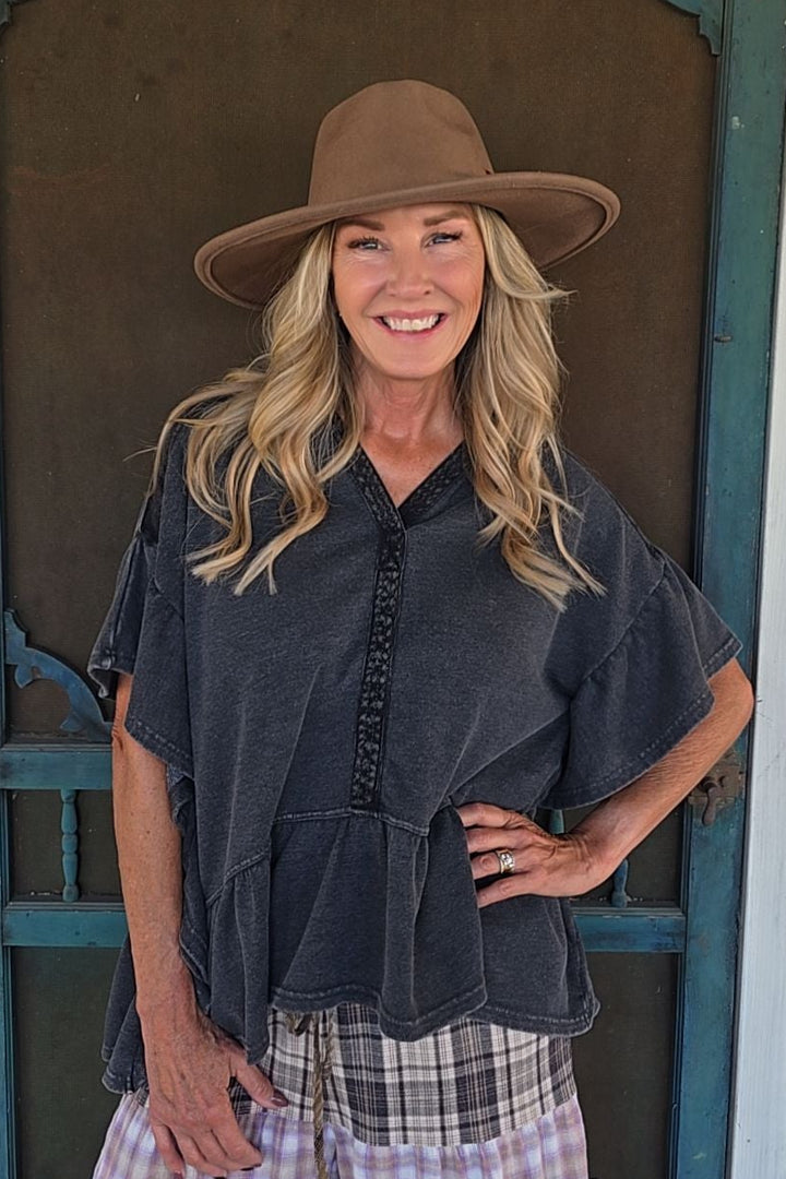 Slate Ridge Hooded Poncho Blouse