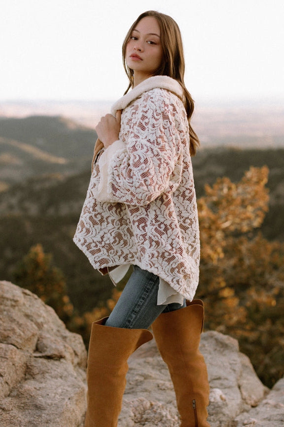Frosted Lace Cape Jacket