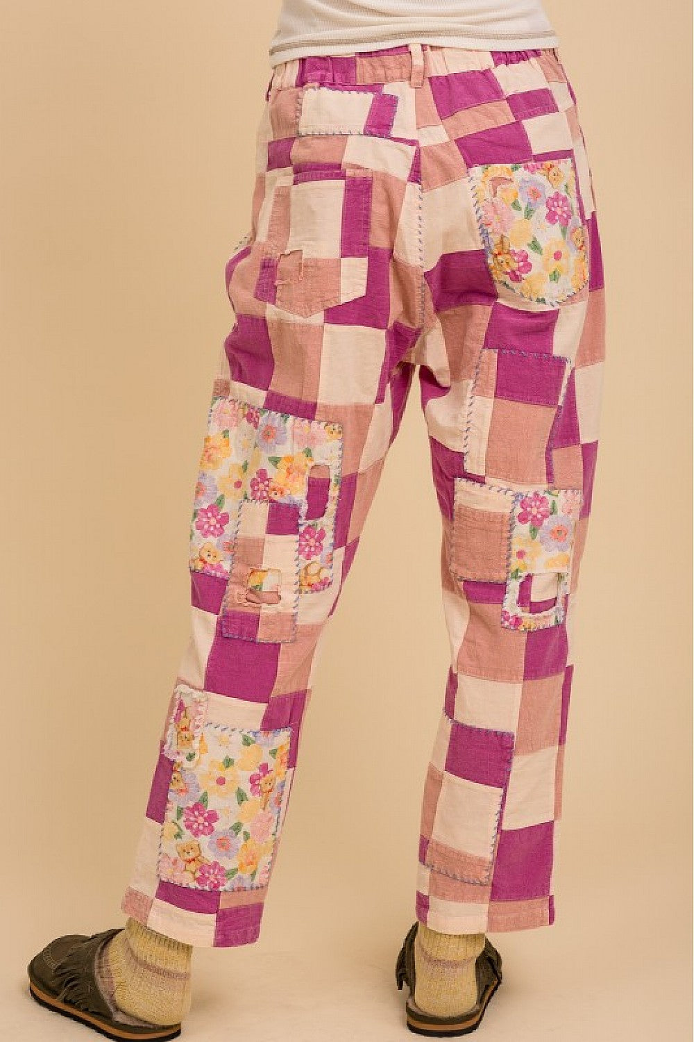 Blossom Bear Checked Pants
