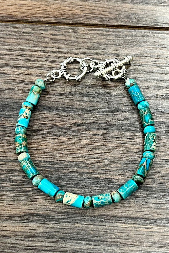 Handmade Blue Gemstone Bracelet