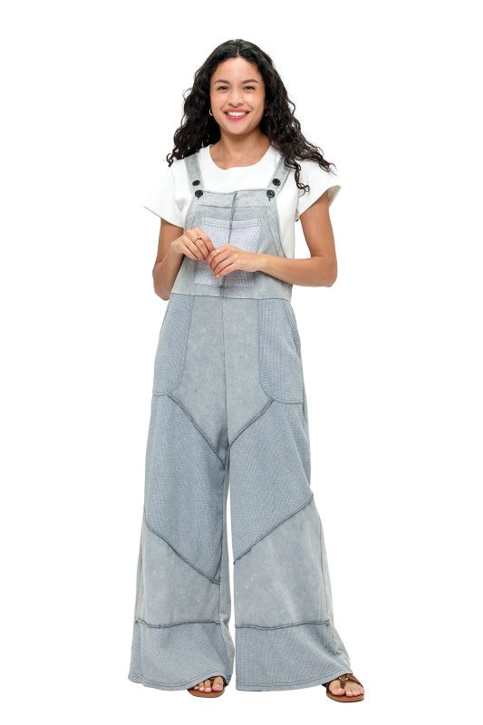 Cloud Nine Waffle Knit Overalls