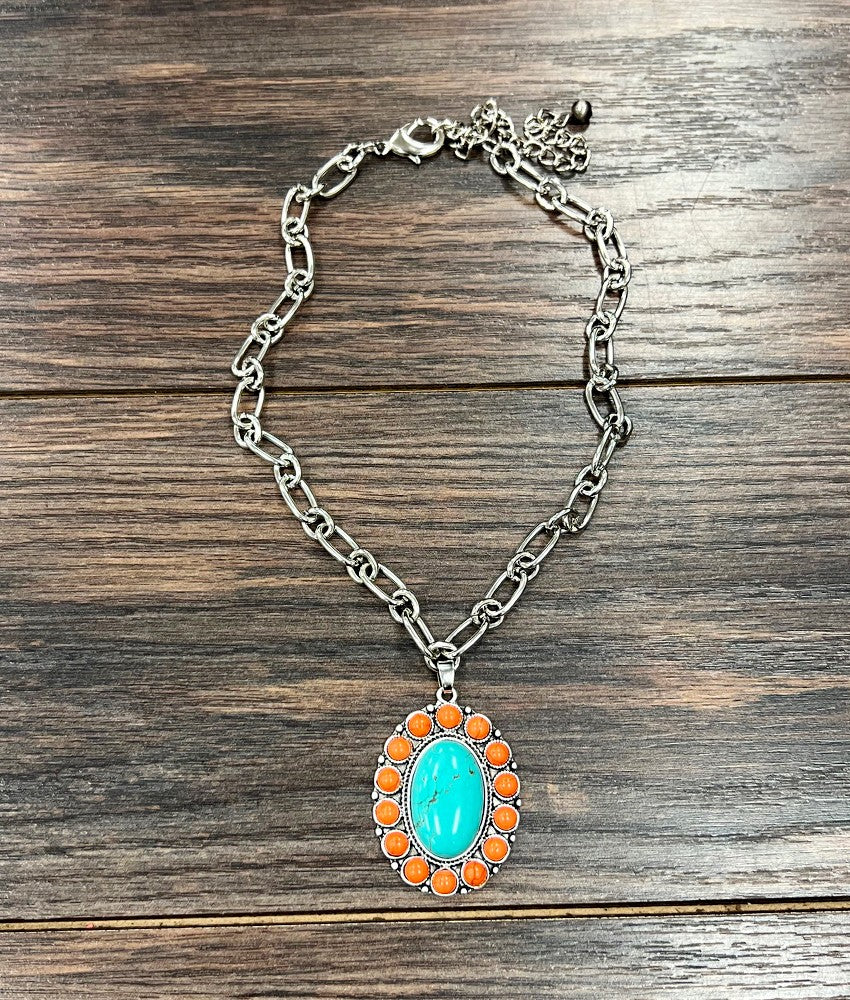 Canyon Sunburst Silver Necklace