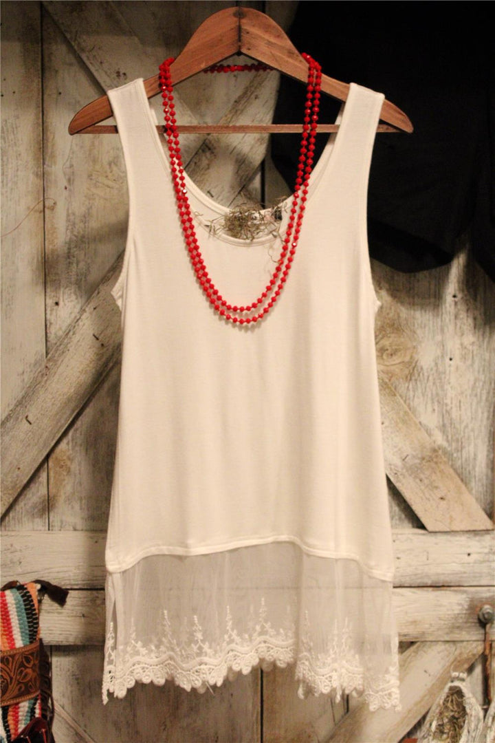 Skip Along Ivory Lace Tank