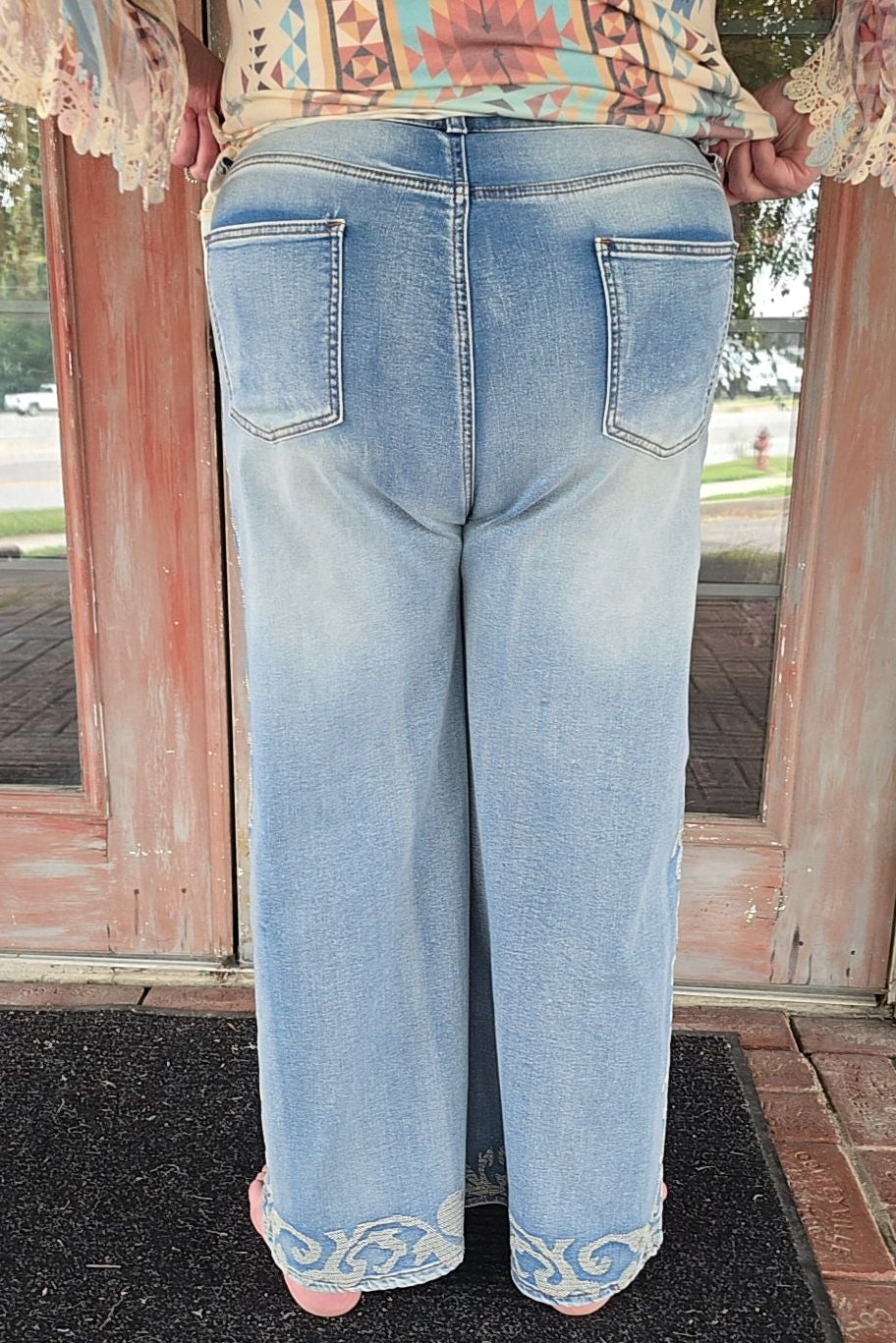 Lattice Stitch Jeans