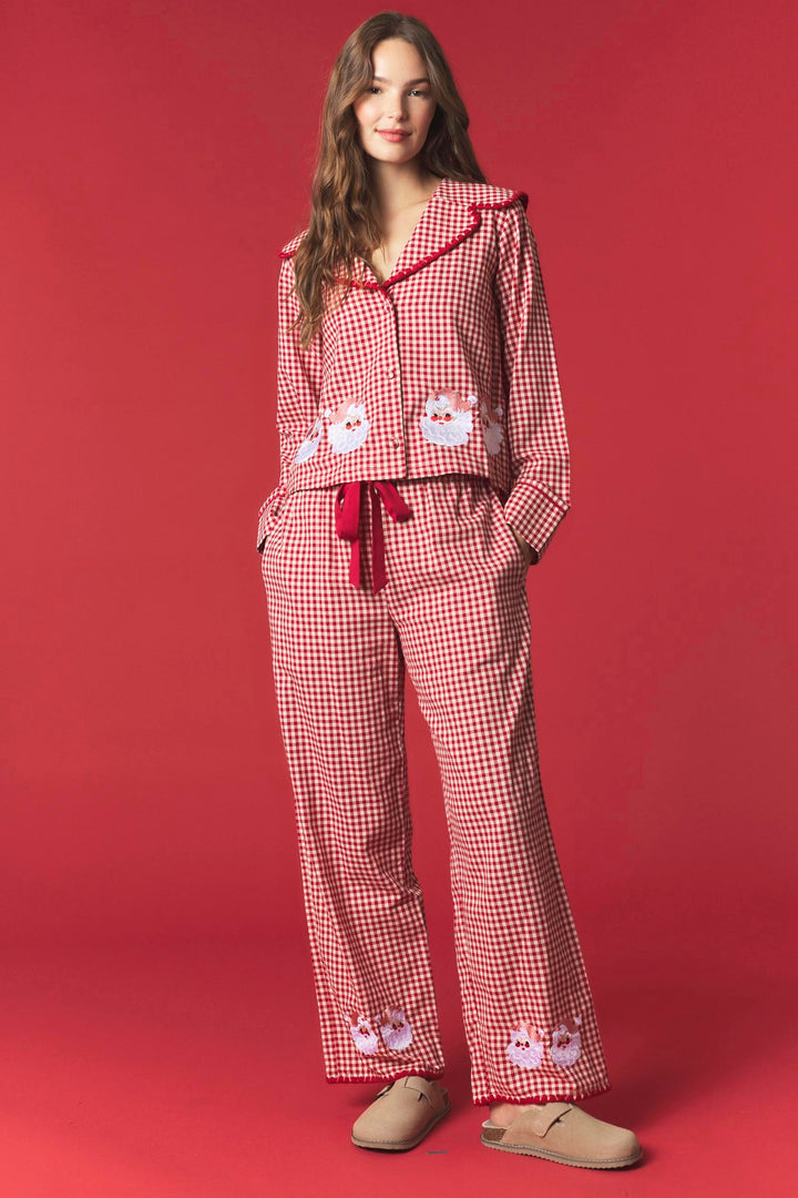 Santa’s Slumber Gingham Pajamas