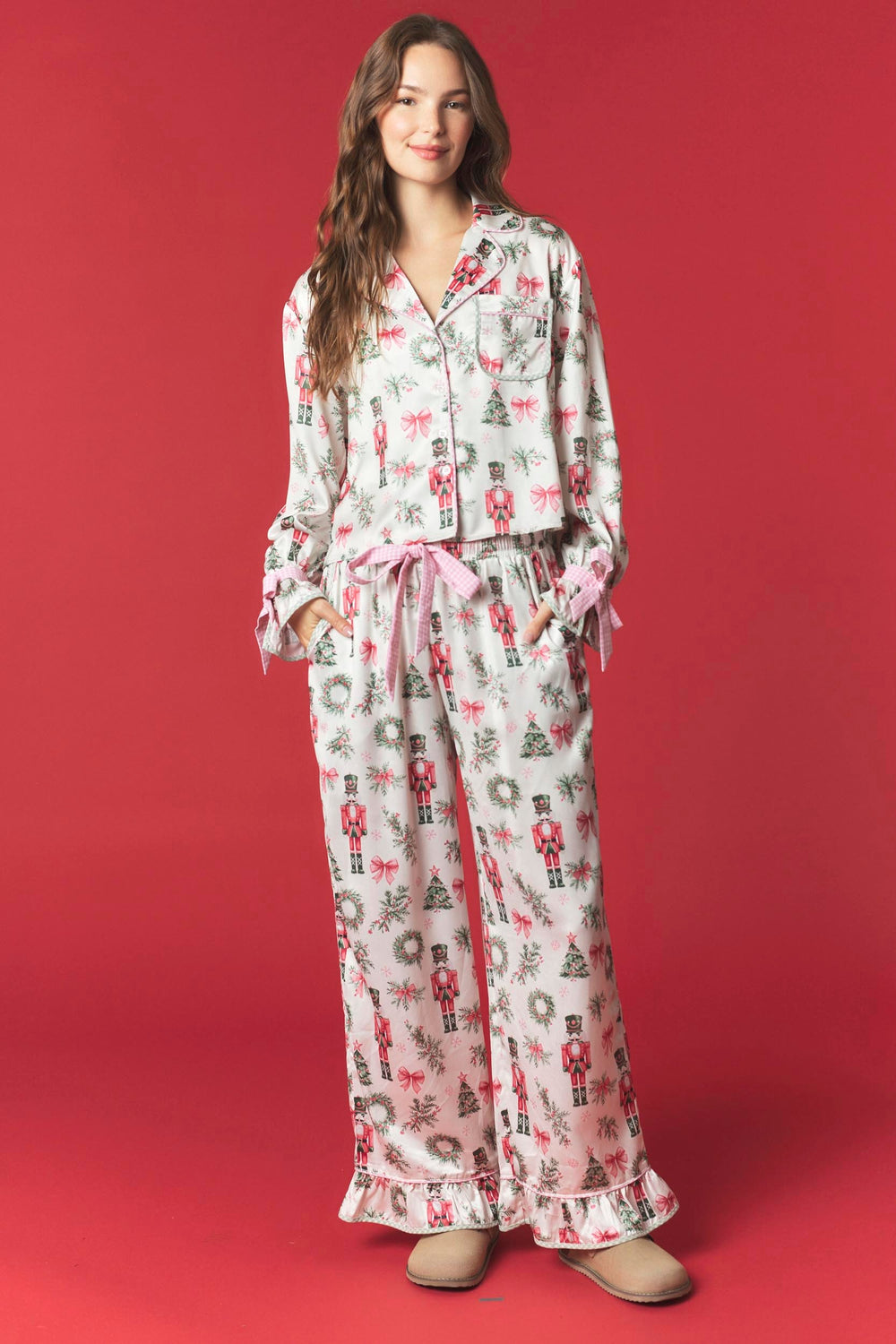 Merry In Pink Christmas Pajamas