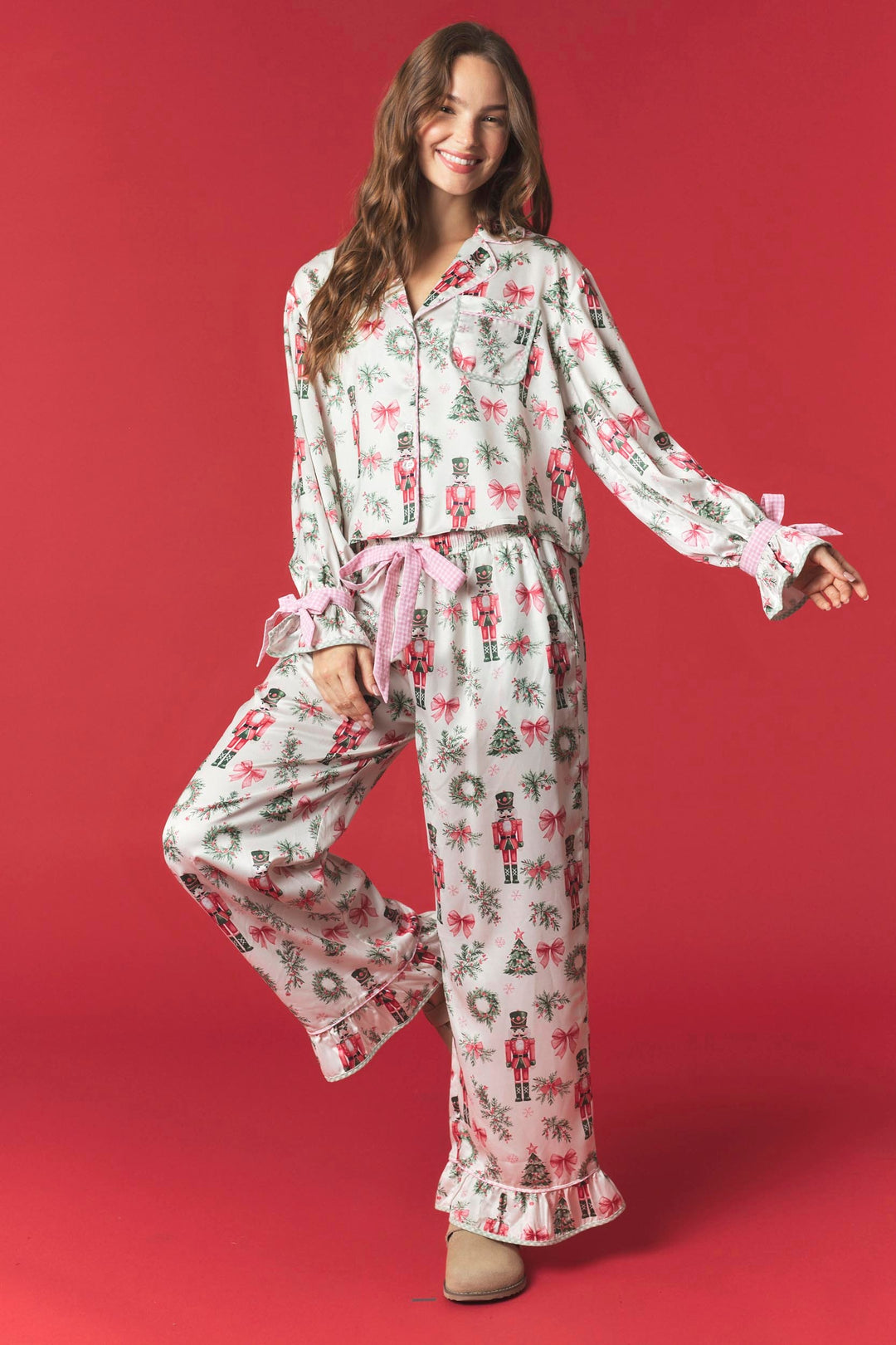 Merry In Pink Christmas Pajamas