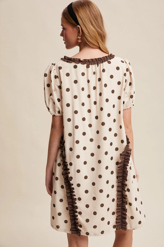 Cocoa Dot Ruffle Dress