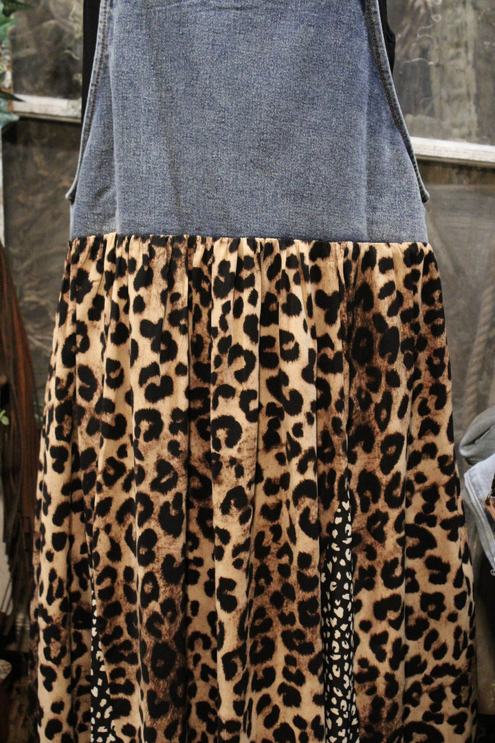 Leopard Print Overall Maxi Dress