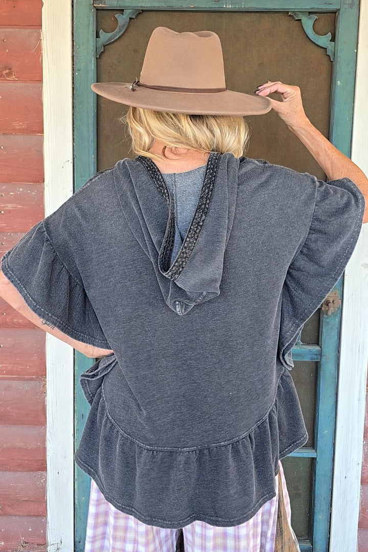 Slate Ridge Hooded Poncho Blouse