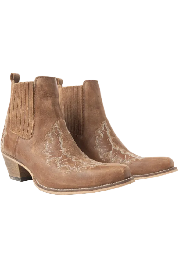Canyon Brown Leather Bootie