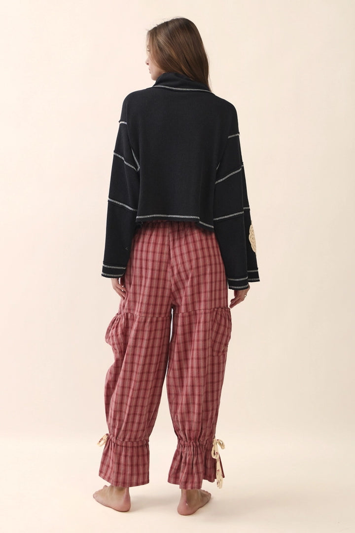 Rich Cherry Patchwork Pants