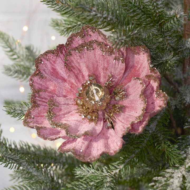 Dark Pink Flower Clip