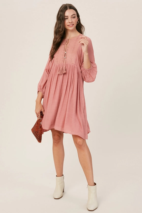 Blushing Flora Long Sleeve Dress
