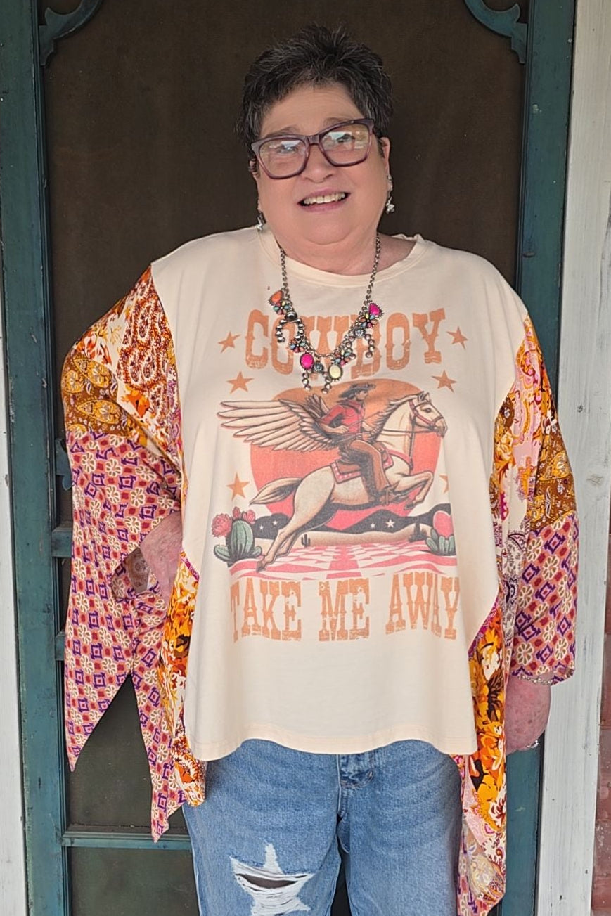 Take Me Away Poncho Blouse