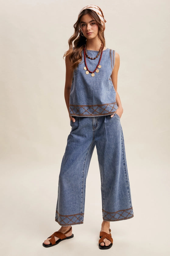Desert Dreamer Drift Blue Top